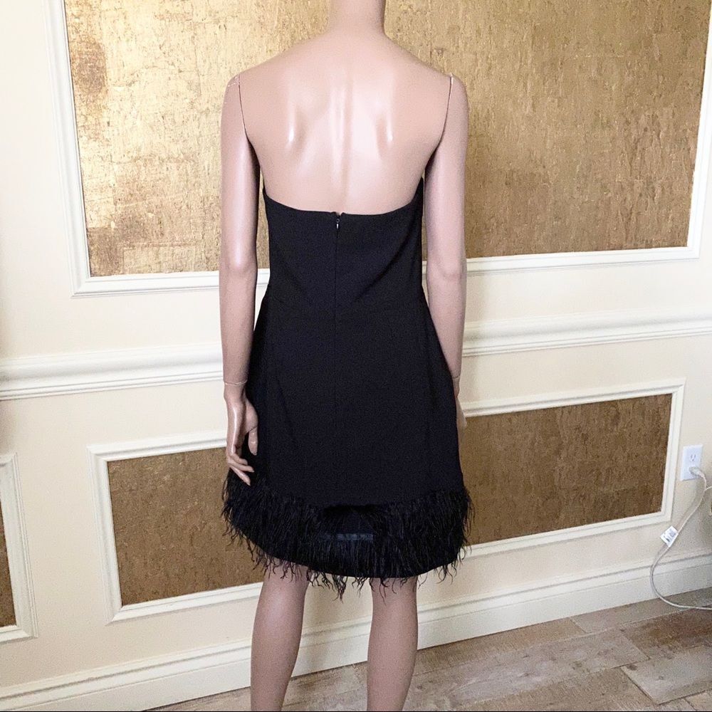 NWT LUCY PARIS strapless faux feathers hem dress L - Picture 4 of 16